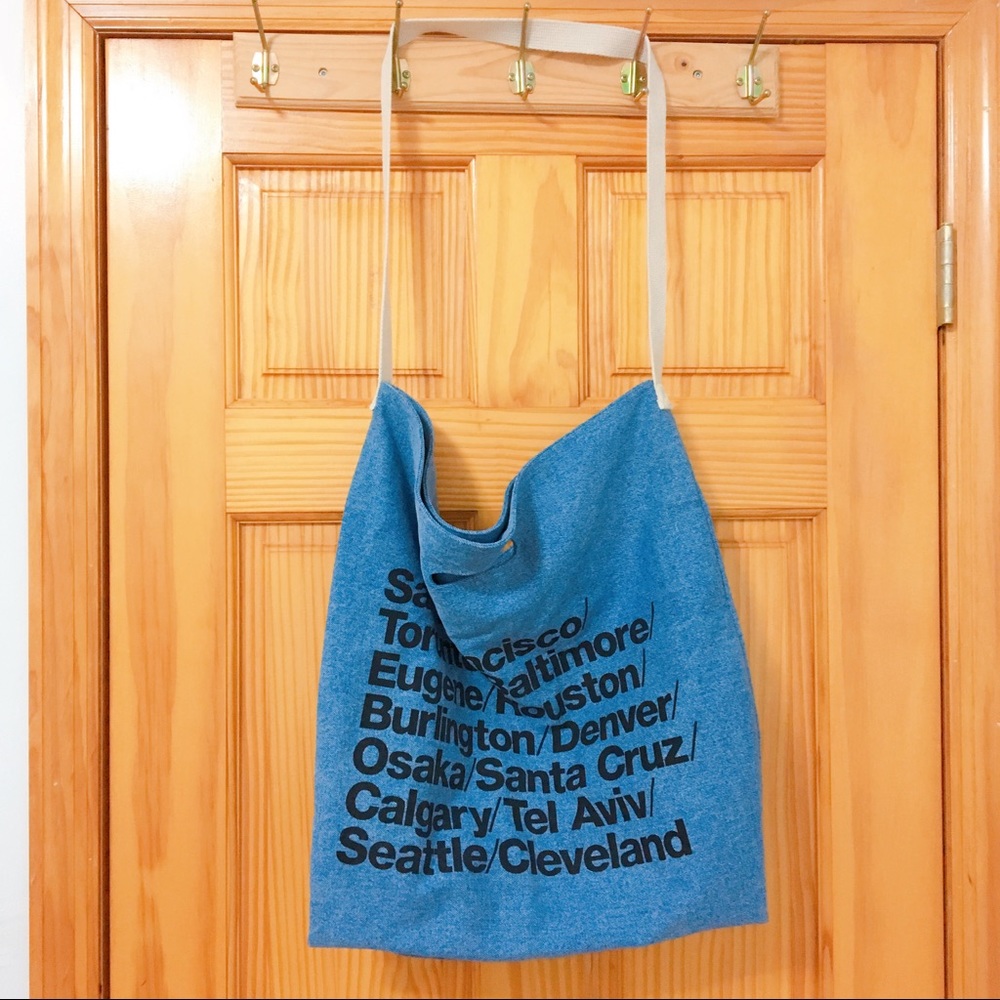 American Apparel Cities Print Denim Tote Bag